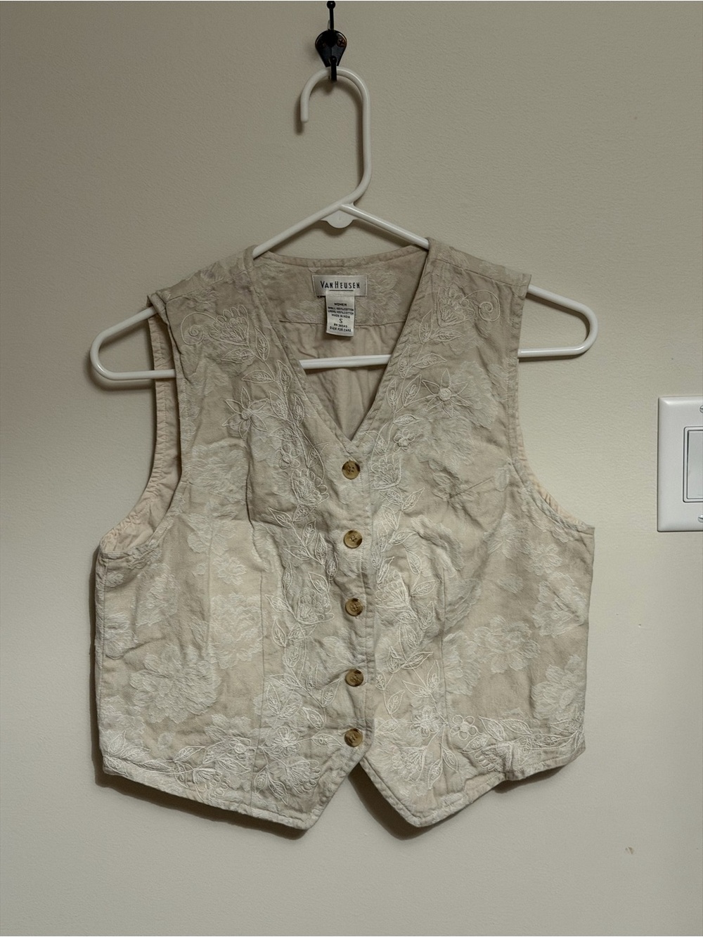 100% Cotton Van Heusen Cream Women's Cotton Vest